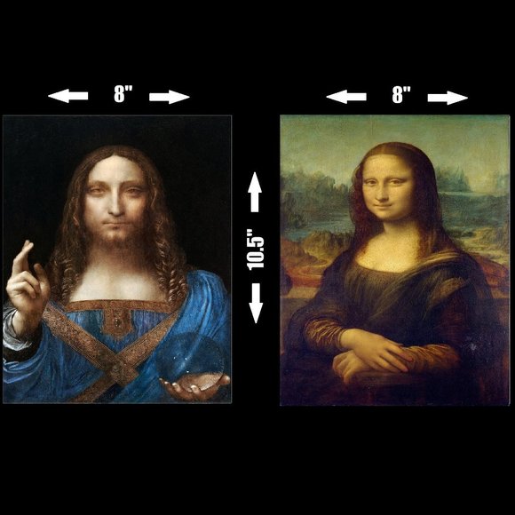 LAPTOP VINYL STICKER 2 Lot Leonardo Da Vinci Mona Lisa Salvator Mundi Painting - Picture 1 of 1